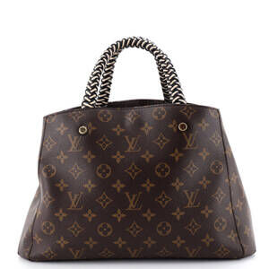 Louis Vuitton MM Braided Handle Montaigne Handbag Monogram Canvas